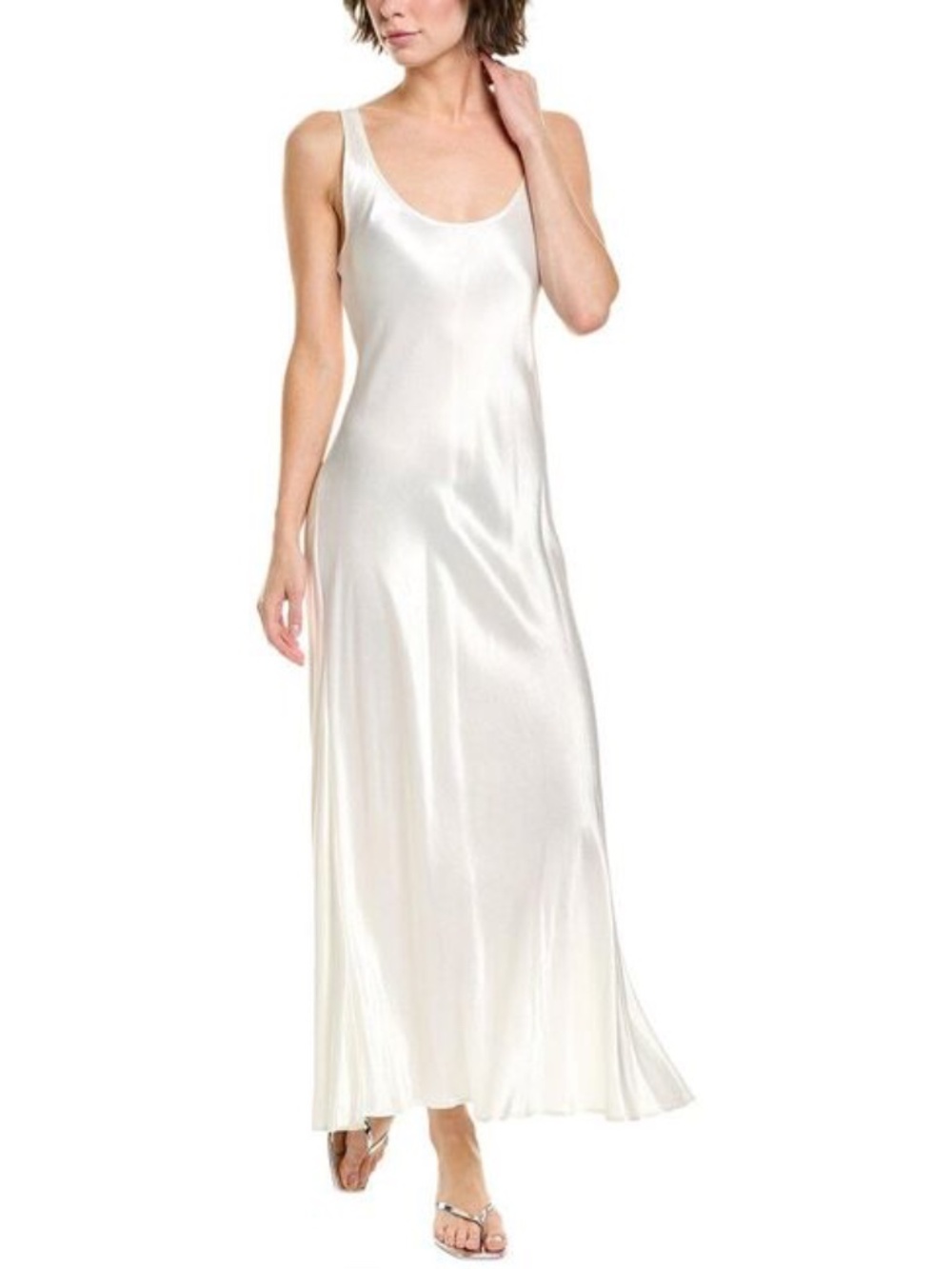 ENZA COSTA Satin Tank Dress in Cloud 1 S - Picture 3 of 15